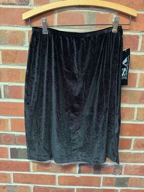 Black Velvet Pencil Skirt -